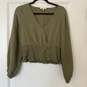 Madewell Julianne Smocked Lightspun Top